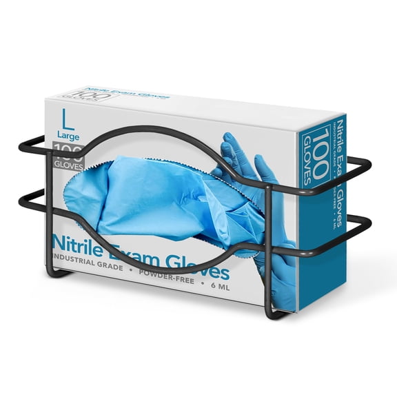 Stock Your Home (Black Metal Single Gloves Dispenser Tissue Box Shelf, Glove Box Holder Wall Mount, For Kitchen, Cleaning Closet, Lab, Exam, Office