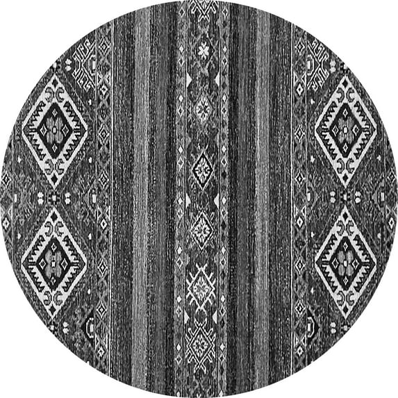 Ahgly Company Indoor Round Abstract Gray Modern Area Rugs, 5' Round