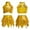Gold, variant on iixpin Girls' Jazz Hip Hop Dance Performance Costume Tank Top with Pleated Skirt Sparkly Dancing Clothing Set Hot Pink 6