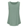 thumbnail image 6 of CHGBMOK Womens Tank Tops Summer Loose Sleeveless Tops Ribbed Trim Scoop Neck Curved Hem, 6 of 9
