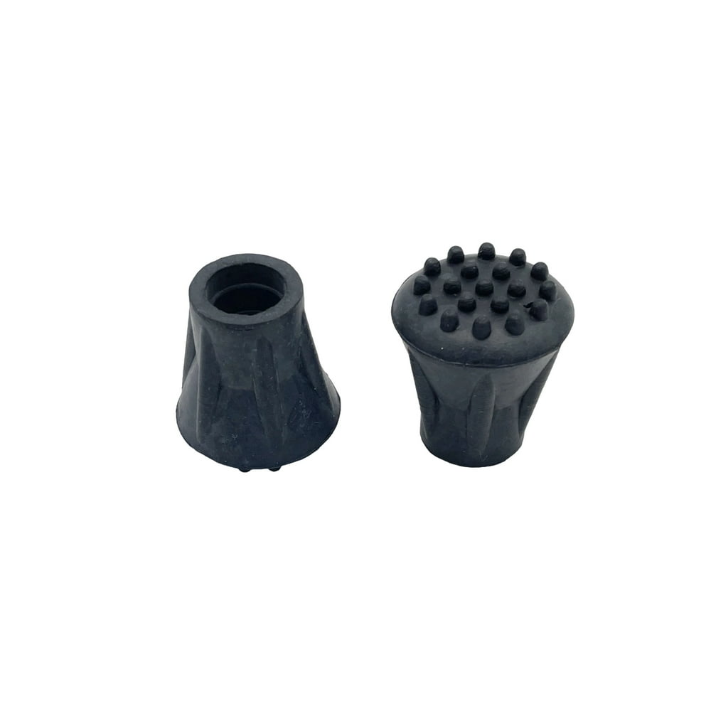 5/8 inch Extra Grip Black Rubber Replacement Cane Tips 2 Pack