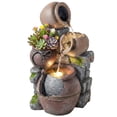 thumbnail image 1 of Outsunny Outdoor Fountain with LED Lights, Cascading Rock Waterfall, 1 of 10