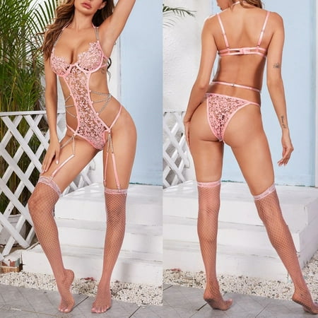 

Lingerie Underwear Teddy Bodysuit Jumpsuit Sleepwear Embroidery Foot Socks /S(BUY 2 GET 1 FREE)