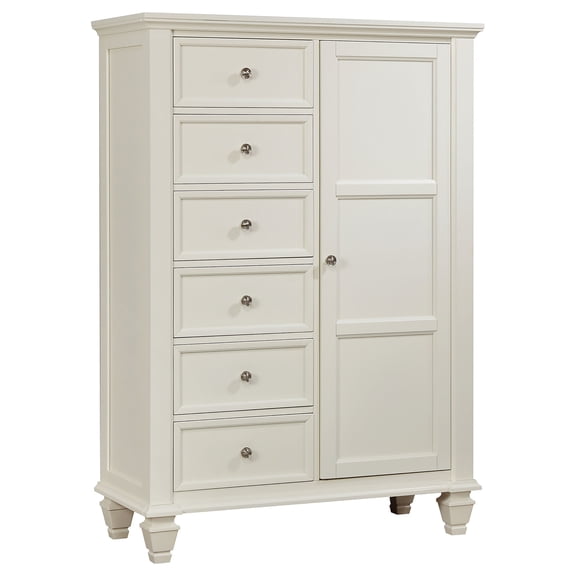 Sandy Beach 8-drawer Door Chest Cream White