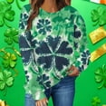 thumbnail image 4 of Xuyuer St. Patrick's Day Sweatshirt for Women Irish Shamrock Pullover Shirts Tops Raglan Sleeve Lucky Leaf Clover Shirt Women St. Patrick's Day Sweatshirts, 4 of 7