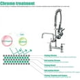 thumbnail image 6 of Commercial Kitchen Sink Faucet Pull Down Sprayer Pre-Rinse 8"Center Deck Mounted Chrome Finish, 6 of 12