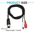 thumbnail image 2 of Uxcell S Video Cable 5ft, 5 Pin S-Video Male to 3 RCA Male Composite Adapter Converter Transfer for TV Receiver Monitor, 2 of 5