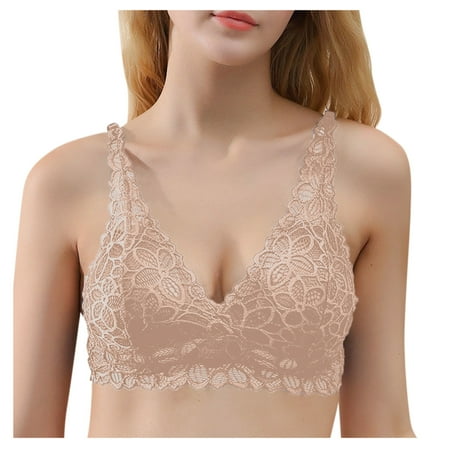 

TOYFUNNY Women Sling Without Steel Ring Lace Bra Underwear Feminine Halter Thin Cup