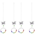 thumbnail image 1 of 4 pcs  Creative Crystal Pendant Durable Butterflies Ring Pendant for Home, 1 of 6