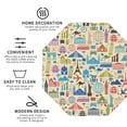 thumbnail image 3 of Honeii Famous Places print Leather Coaster Set of 4, ideal for safeguarding your furniture from drinks spills and effortless cleanup-Octagon, 3 of 6