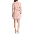 thumbnail image 4 of INSPIRE CHIC Women's Floral Tie Waist Long Sleeve Ruffle Chiffon Dress XL Light Pink, 4 of 8