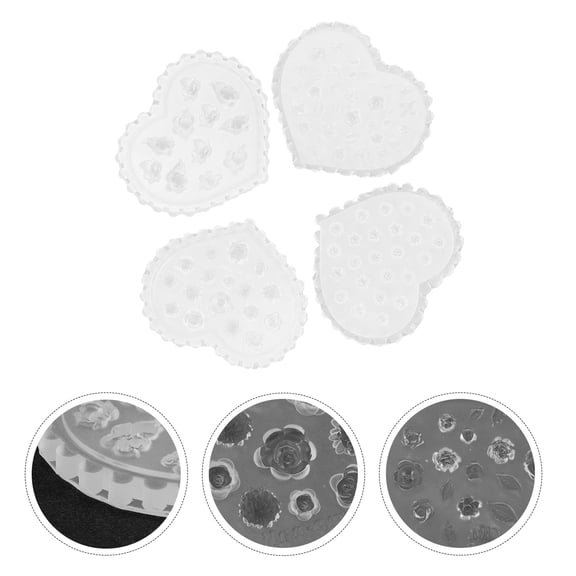 WRITWAA 4-Piece White Silicone Mold Set for Polymer Clay Jewelry Making and Flower Crafting, Easy to Use