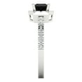 thumbnail image 3 of 0.89 ct Princess Cut Natural Onyx Halo Engagement Ring for Women in 18K White Gold, 3 of 5