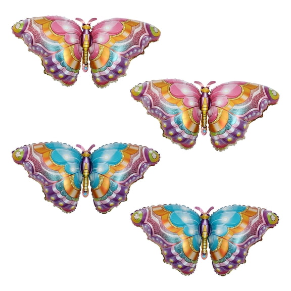 UPOUART 4-Pack Aluminum Foil Balloons in Assorted Colors for Party Decorations and Festive Event Decor