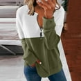 thumbnail image 2 of Womens Quarter Zip V Neck Long Sleeve Sweatshirts Color Block Casual Lightweight Pullover Fall Clothes for Women, 2 of 5