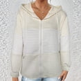 thumbnail image 2 of RongHuan Sweatshirt for Women Color Block Drawstring Lightweight Hoodies Zip Up Long Sleeve Jackets, 2 of 9
