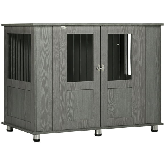 PawHut Dog Crate Furniture, Dog Kennel End Table for Extra Large Dogs Grey