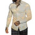 thumbnail image 1 of Hommes Automne Hiver Revers à Poitrine Pleine Impression Plage Chemise à Manches Longues, 1 of 6