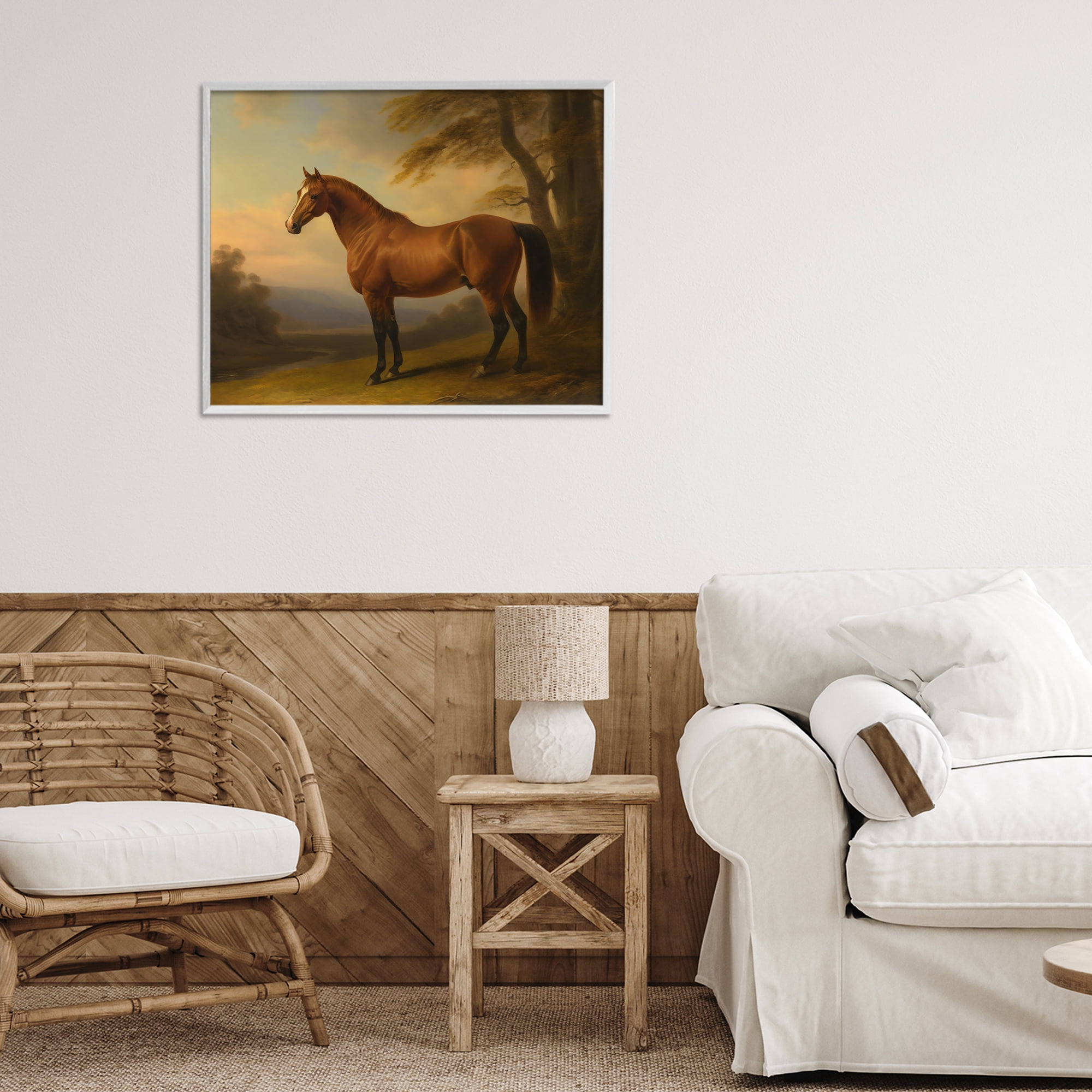 Stupell Industries Vintage Chestnut Horse White Framed Giclee Art, design by Creative Studio