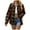 Coffee, variant on Flannel Jacket Women Shacket Long Sleeve Button Down Plus Size Womens Clothing,Black,L