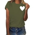 thumbnail image 5 of FDGIU ‌Women's Love Heart Graphic Tee - V-Neck Valentine T-Shirt Comfy Casual Blouse Gift, 5 of 6