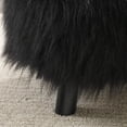 thumbnail image 3 of Linon Delancey 13" Foot Stool or Ottoman, Black Finish with Black Faux Fur, 3 of 6