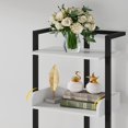thumbnail image 3 of Book Shelf Tall Bookshelf: 5 Tier Wood Bookcase with Metal Edge Protection Industrial Narrow Bookshelf Corner Storage Organizer Display Book Rack for Living Room Bedroom Office (Black White), 3 of 17