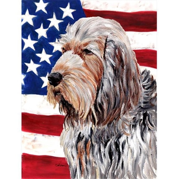Otterhound with American Flag USA Flag Garden Size