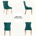 thumbnail image 7 of Sumdeal 63" Glass Dining Table Set for 4,Gold Dining Room Table Set for 4,Modern Kitchen Table and High-end Tufted Solid Wood Contemporary Velvet Upholstered Dining Chair for 4,Green with Gold Leg, 7 of 7