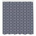 thumbnail image 3 of Ambesonne Navy Blue Shower Curtain, Japanese Curves Flora, 69"Wx75"L, Navy Blue White, 3 of 3