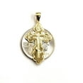thumbnail image 4 of Genuine 14k yellow gold Three Bar Russian Pectoral Orthodox cross pendant 1.9g, 4 of 13