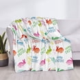 thumbnail image 3 of Zufioo Happy Easter Rabbit Print Horizontal Flannel Blanket, Anti-wrinkle, Anti-shrinkage, Anti-allergic Plush Blanket, Household Items Suitable for Bedroom-80"x60", 3 of 6