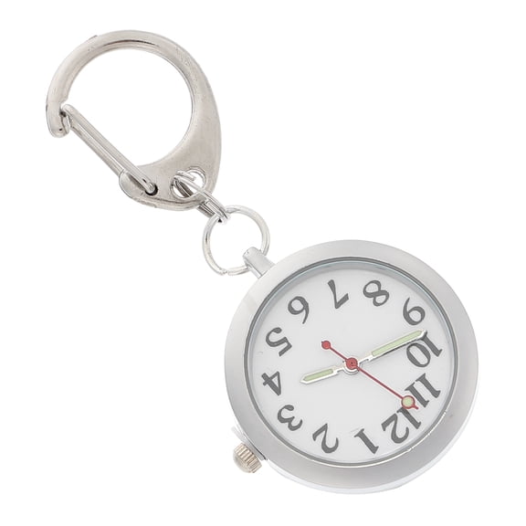 LITINKIMI 1Pcs Nurse Hanging Watch Simple Silver Stainless Steel Glow in the Dark Hands for Daily Work Hospital Use