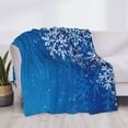 thumbnail image 3 of Disketp Blue Christmas With Snowflakes Flannel Blankets - Thick and Warm Blanket for Winter, Soft Fuzzy Plush King Blanket for All Seasons-50"x40", 3 of 6