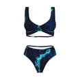 thumbnail image 4 of Daiia Blue Marble And Gold Women's Bikini Set Two Piece Swimsuit High Waisted Bikini Adjustable Straps Bikini Perfect for Beach, Pool, and Summer Vacation-Large, 4 of 9