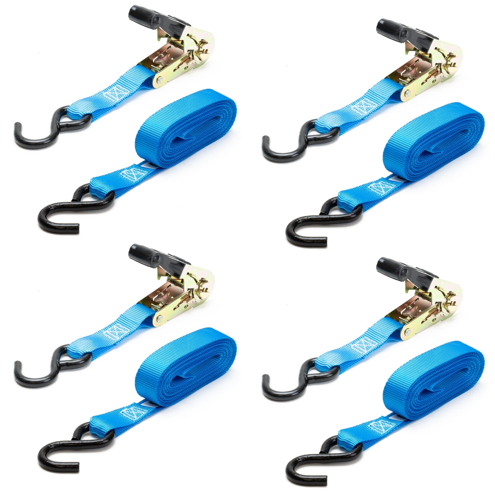 Details about   4 Pack Heavy Duty 1" x 15' Blue Ratchet Tie Down Strap for Car Truck SUV Trailer 