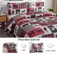 thumbnail image 2 of Beartech Quilt Set Twin Size Red Buffalo Plaid Quilt Lightweight Reversible Microfiber Bedspread Coverlet Coverlet Bedding Set, 2 of 7