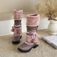 thumbnail image 5 of Botas de mujer Botas de nieve sin cordones Botas de algodón de terciopelo Zapatos cálidos de algodón sólido Pelota de felpa Botas de caballero étnicas Wmkox8yii ghj1225, 5 of 7