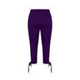 thumbnail image 4 of Women's Leggings Women'S Solid Color Tie Bow High Waist Yoga Cropped Pants Lightweight And Comfortable Solid Color Soft Casual Pajama Pants Leggings,Purple Women's Legging XXL, 4 of 6
