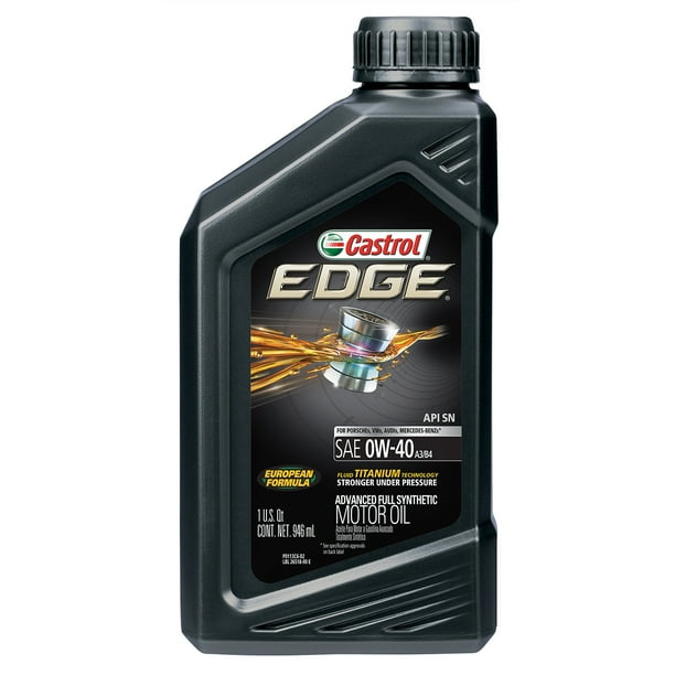 Castrol EDGE 0W-40 A3/B4 Advanced Full Synthetic Motor Oil, 1 Quart ...