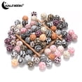 thumbnail image 2 of 10 cuentas de silicona con estampado de leopardo de 15 mm, sueltas, redondas y espaciadas, para mordedor de bebé, accesorio para cadena de chupete, fabricación de joyas DIY, 2 of 5