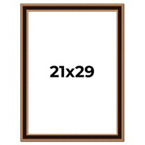 21x29 Frame Gold Brown Plein Air Vintage Solid Wood Picture Frame | 1.75 Inches Moulding Width |