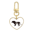 thumbnail image 1 of Lion Black And White Animal Gold Heart Keychain Metal Keyring Holder, 1 of 3