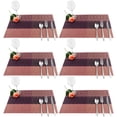 thumbnail image 1 of Tapete de mesa occidental, tapete de bambú tejido, impermeable, antideslizante, fácil de limpiar, aislamiento térmico, 6 uds., 1 of 5