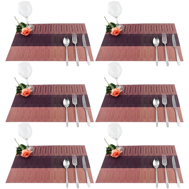 Tapete de mesa occidental, tapete de bambú tejido, impermeable, antideslizante, fácil de limpiar, aislamiento térmico, 6 uds.