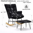 thumbnail image 2 of Toytexx Teddy Fabric Rocking Chair with Ottoman, Upholstered High Back Accent Chair with Solid Wood Base and Metal Frame, 2 of 6
