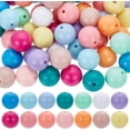 thumbnail image 1 of 14 colores, 64 piezas, cuentas de chicle de 20 mm, cuentas acrílicas opacas a granel, bolas de plástico grandes blancas y rosas, cuentas redondas de caramelo grueso, 1 of 4
