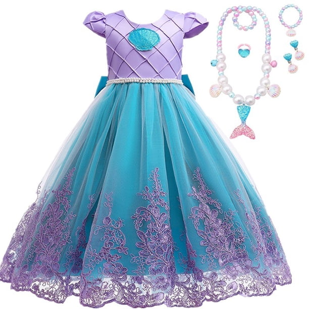 Vestido de princesa para niña, disfraz de sirenita, Halloween, Carnaval, fiesta, cumpleaños, Cosplay Fivean unisex