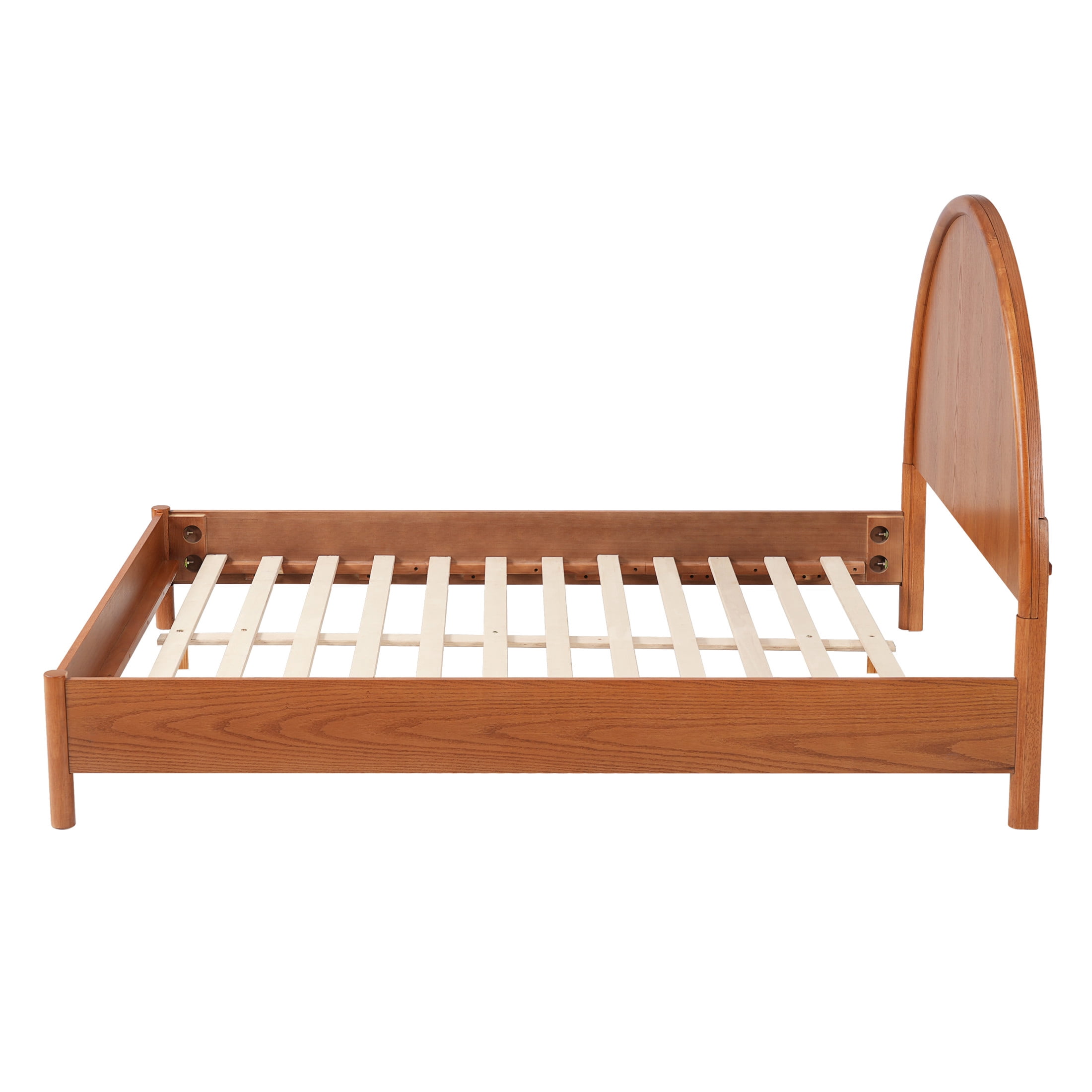 Christopher Knight Home Full Platform Bed Frame with Arched Headboard, Rubberwood, Light Brown