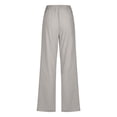 thumbnail image 6 of Drawstring Elastic Waist Casual Wide Leg Trousers with Pockets for Womens Cotton Linen Palazzo Pants, 6 of 9